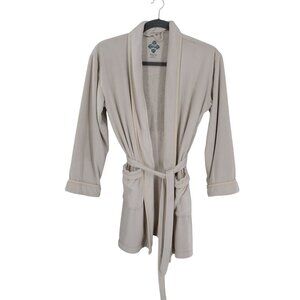 Wrap Up Bathrobe Womens O/S Beige Lounge Wear Travel Preppy Cozycore Relaxed Spa
